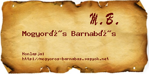 Mogyorós Barnabás névjegykártya