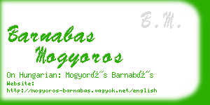 barnabas mogyoros business card